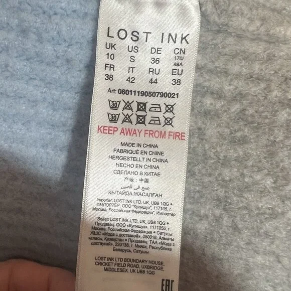 Anthropologie LOST INK Women Sweater Size 6 Oversized Light Blue Gray V Neck - Picture 12 of 13